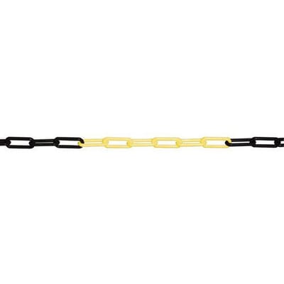 Absperrkette aus Kunststoff, 10 m lang, schwarz-gelb, Durchmesser 6 mm