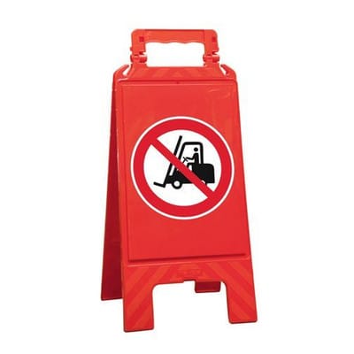 Warnaufsteller rot, Kunststoff, zur Kennzeichnung von Verbotszonen, Gabelstapler