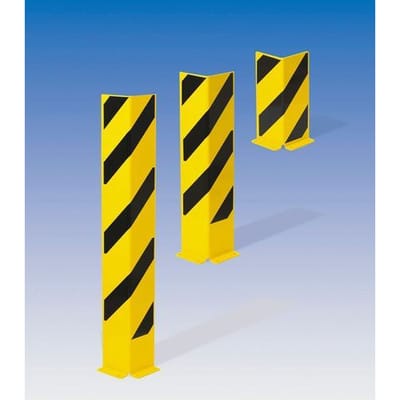 Anfahrschutz-Winkel 1200, kunststoffbeschichtet, gelb mit schwarzen Streifen, 1200 x 160 mm