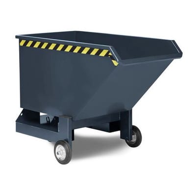 Kippwagen aus Stahl, 400 Liter Volumen, grau