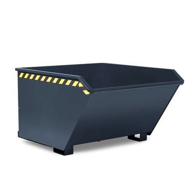 Kippbehälter aus Stahl, 750 Liter Volumen, grau