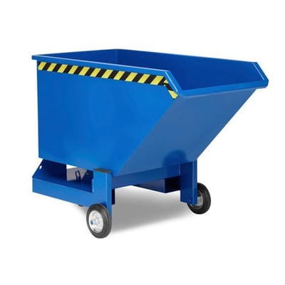 Kippwagen aus Stahl, 800 Liter Volumen, blau