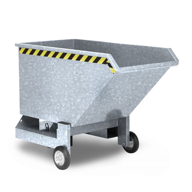 Kippwagen aus Stahl, 1000 Liter Volumen, verzinkt