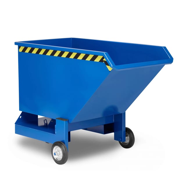 Kippwagen aus Stahl, 1000 Liter Volumen, blau