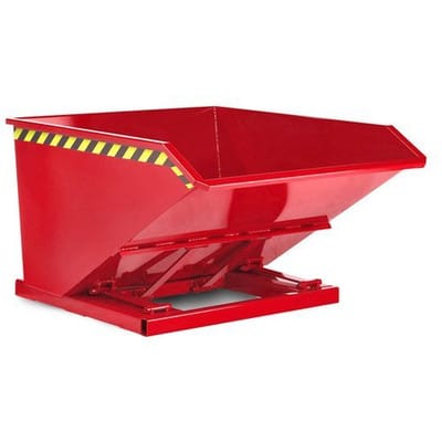 Schüttgut-Kippbehälter aus Stahl, 750 Liter Volumen, rot