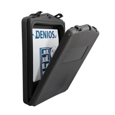 Dokumentenbox aus Kunststoff (PE), schwarz, Öffnung vorne, für A4 Dokumente