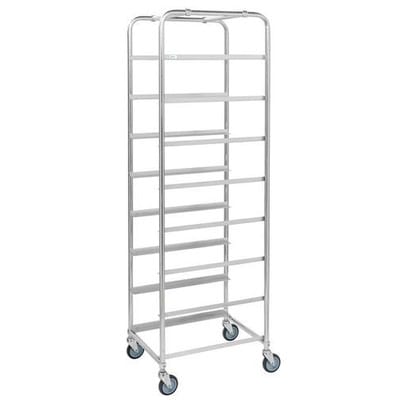 Kistenwagen KM für 8 Eurokästen, verzinkt, LxBxH 460 x 590 x 1880 mm, 4 Lenkrollen PU, Stopp
