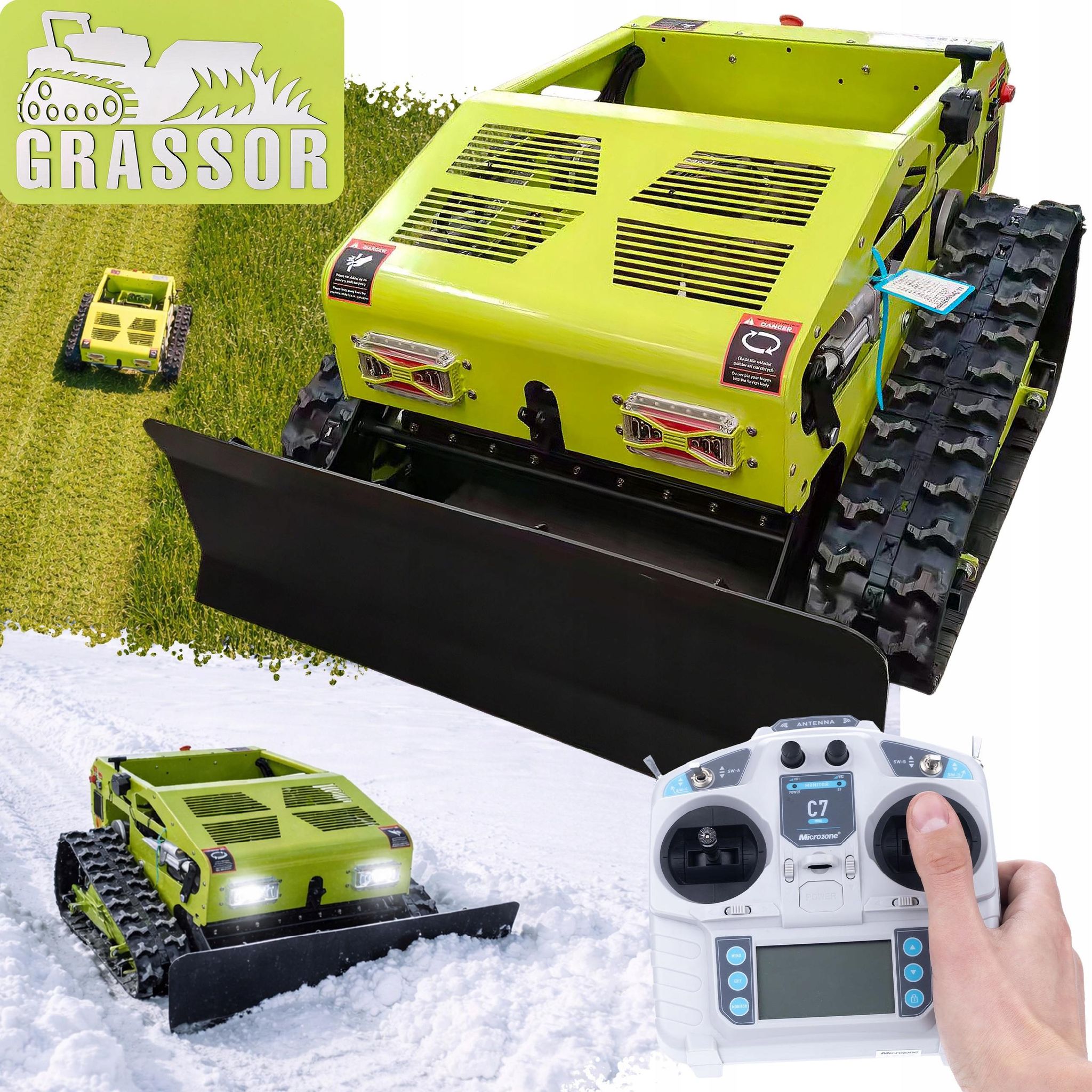 Grassor Multiforce 550t-g10ap Armor – Raupen Mähroboter Hybrid 550 Mm Loncin 224cc 10hp 2200w Schneepflug Steigung 60° Fernbedienung 500 M