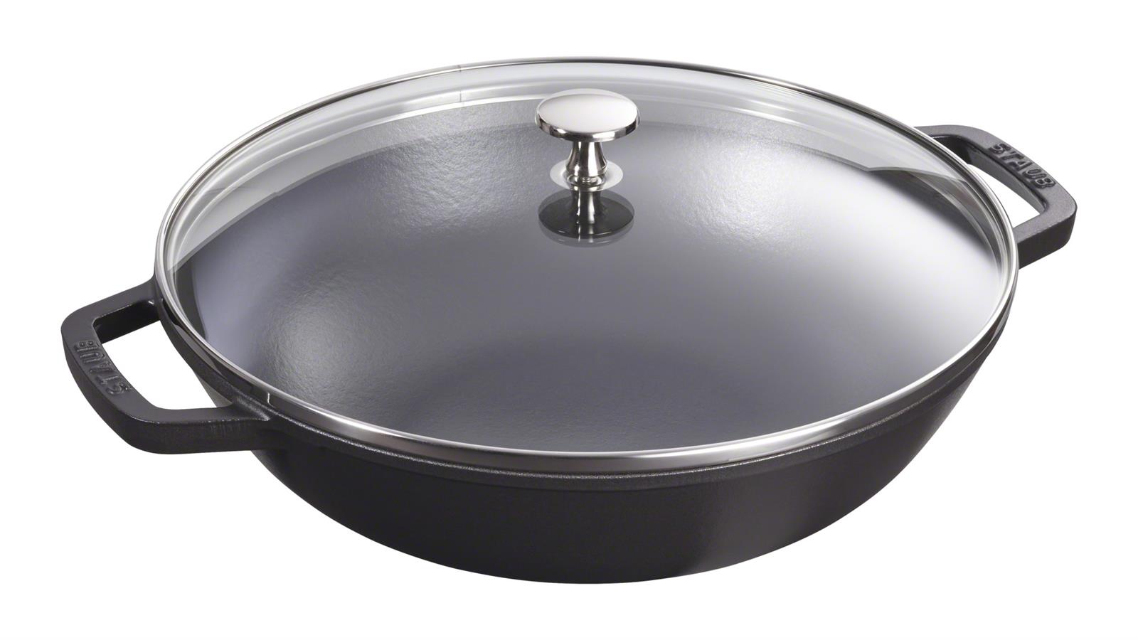 Staub Wok 30 Cm Mit Deckel Gusseisen, Schwarz Töpfe & Pfannen