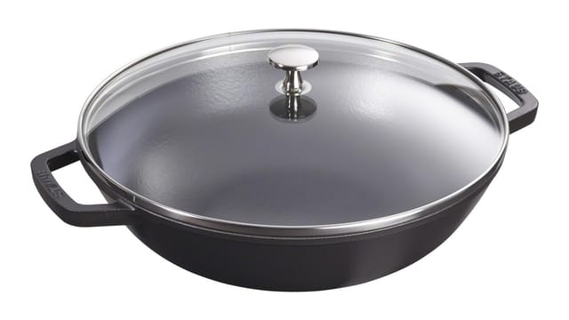 Staub Wok 30 Cm Mit Deckel Gusseisen, Schwarz Töpfe & Pfannen