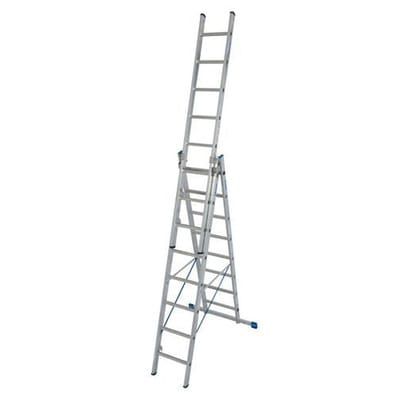 Vielzweckleiter aus Aluminium, mit 3 x 8 Sprossen