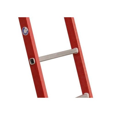 Anlegeleiter aus Kunststoff, mit glasfaserverstärkten GFK-Holmen, 6 Sprossen