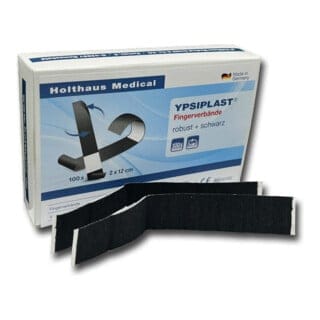 YPSIPLAST Fingerverbände, robust + schwarz 40802, 10-teilig