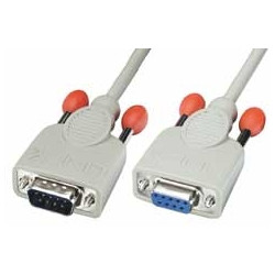 Lindy Seriell Verlängerungskabel [1x D-sub-stecker 9pol. - 1x D-sub-buchse 9pol.] 3.00 M Grau