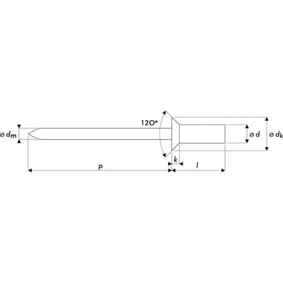 Q-Sealed Dicht-/Becherniet Alu/Stahl Senkkopf 4.0 X 14