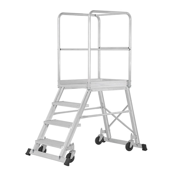 Mobile Plattformtreppe 4 Stufen - Maximale Arbeitshöhe. 2.97m - 6188/04