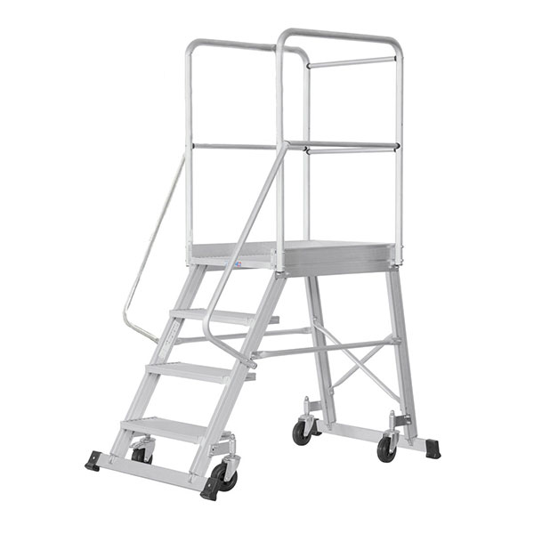 Mobile Plattformtreppe 4 Stufen - Maximale Arbeitshöhe. 2.97m - 6188/04-mc