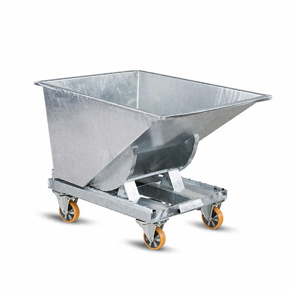 Fahrbare, Selbstkippende Verzinkte Kippmulde - 300 L - Maximale Traglast 2500 Kg - 2015140302-r