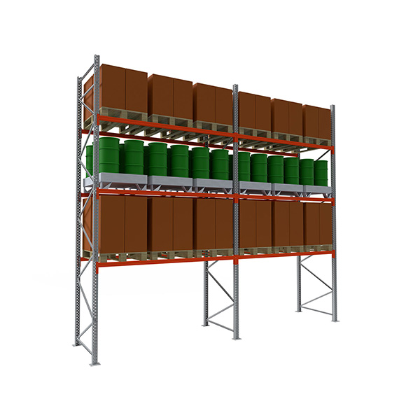 Rack À Palettes 3 Niveaux - Élément Suivant : 5000x2700x1100mm - Utilisable Uniquement Avec Un Module De Départ - Rack900/3n/50/27/s