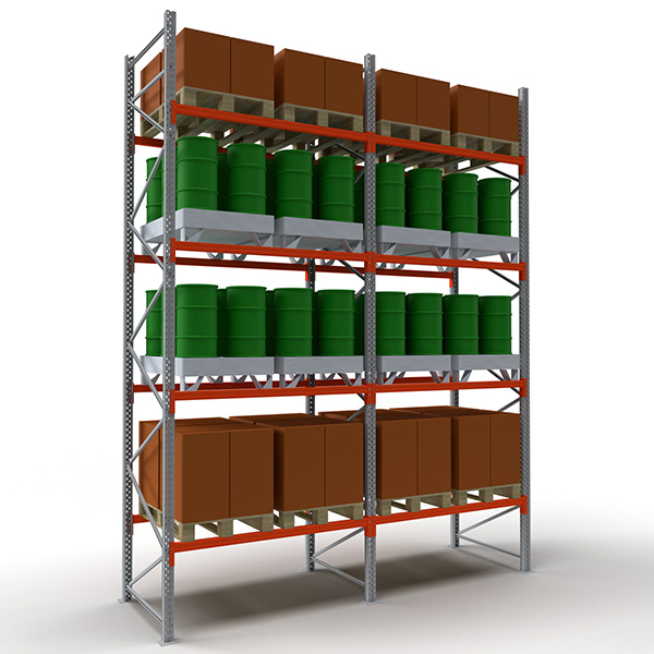 Rack À Palettes 4 Niveaux - Élément Suivant : 6000x1900x1100mm - Utilisable Uniquement Avec Un Module De Départ - Rack900/4n/60/19/s