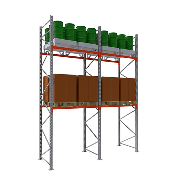 Rack À Palettes 2 Niveaux - Élément Suivant : 3500x1900x1100mm - Utilisable Uniquement Avec Un Module De Départ - Rack500/2n/35/19/s