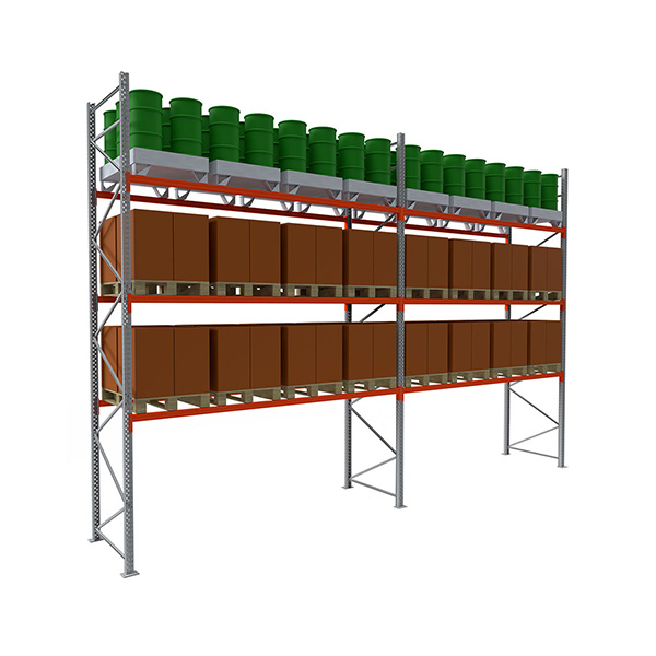 Rack À Palettes 3 Niveaux - Élément Suivant : 5000x3600x1100mm - Utilisable Uniquement Avec Un Module De Départ - Rack500/3n/50/36/s