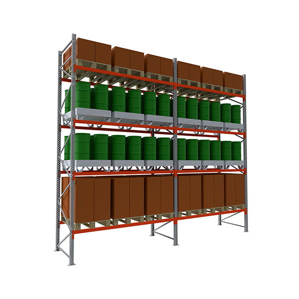 Rack À Palettes 4 Niveaux - Élément Suivant : 6000x2700x1100mm - Utilisable Uniquement Avec Un Module De Départ - Rack500/4n/60/27/s