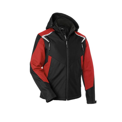 BODYFORCE Winter Softshell Jacke 1325 5375, schwarz/mittelrot, Größe XXL