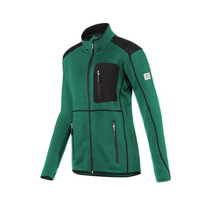 Strickjacke Damen 1444 6339, moosgrün/schwarz, Größe M