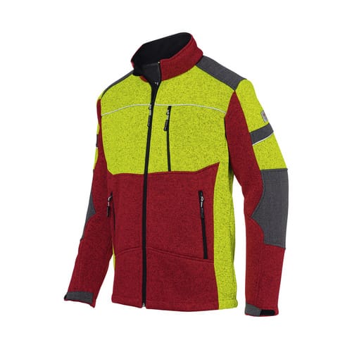 FOREST Strickjacke 1650 7327, rot/gelb, Größe M