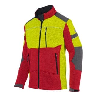FOREST Strickjacke 1650 7327, rot/gelb, Größe 4XL
