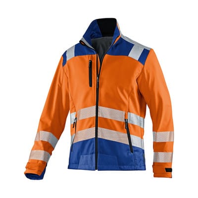 REFLECTIQ Softshell Jacke PSA 2 1507 8427, warnorange/kbl.blau, Größe XS