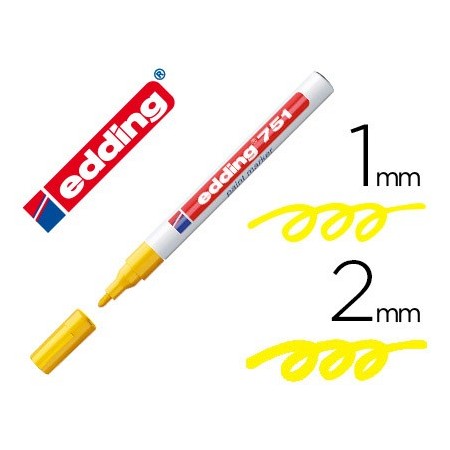 Edding, Lackmalstift, 751, Rundspitze 1-2 Mm (gelb)