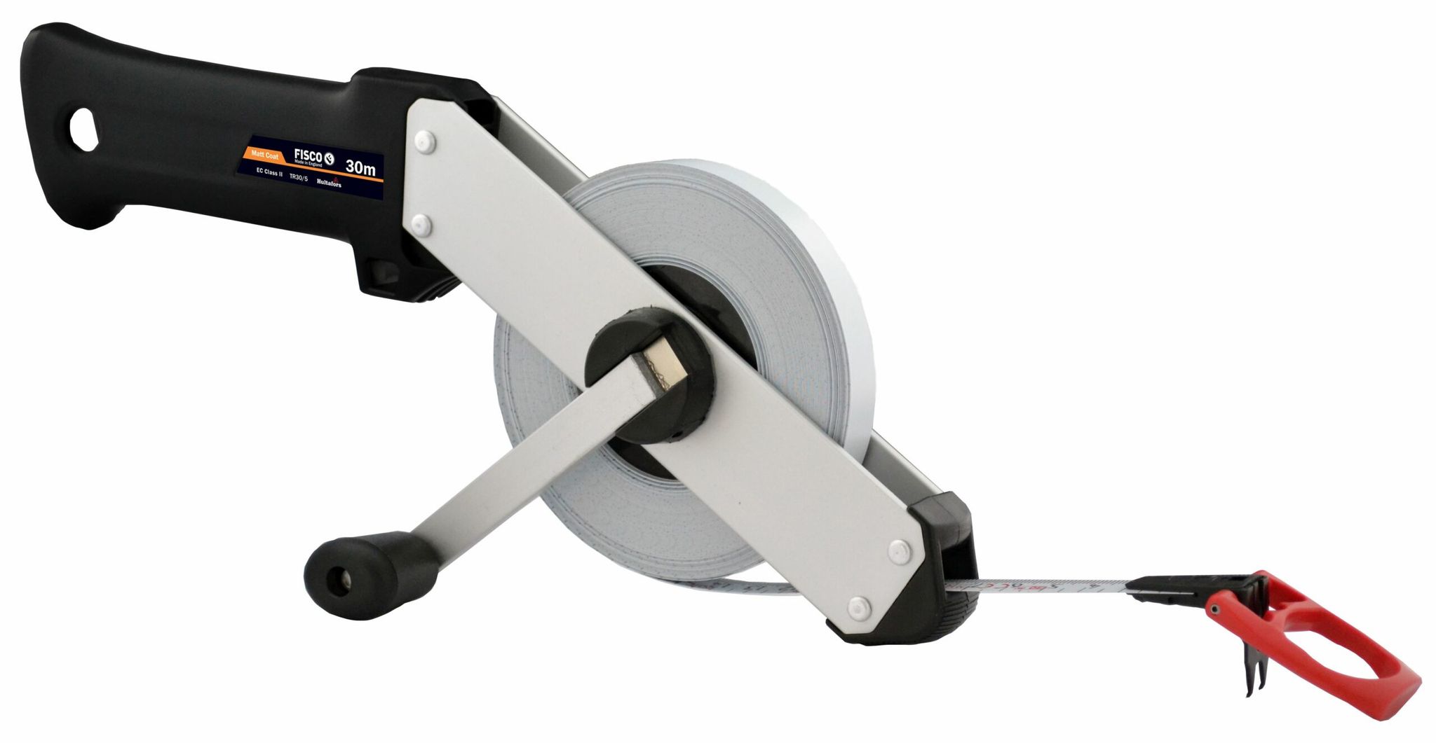 Fisco Tracker 50m Metall-maßband Mit Ergonomischem Griff Und Korrosionsbeständigkeit.