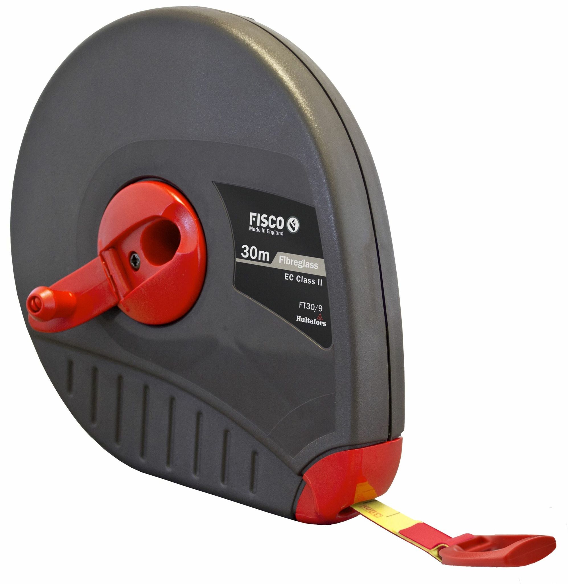 Fisco 10 M Fiberglas-maßband Mit Ergonomischem Gehäuse Und Gürtelclip