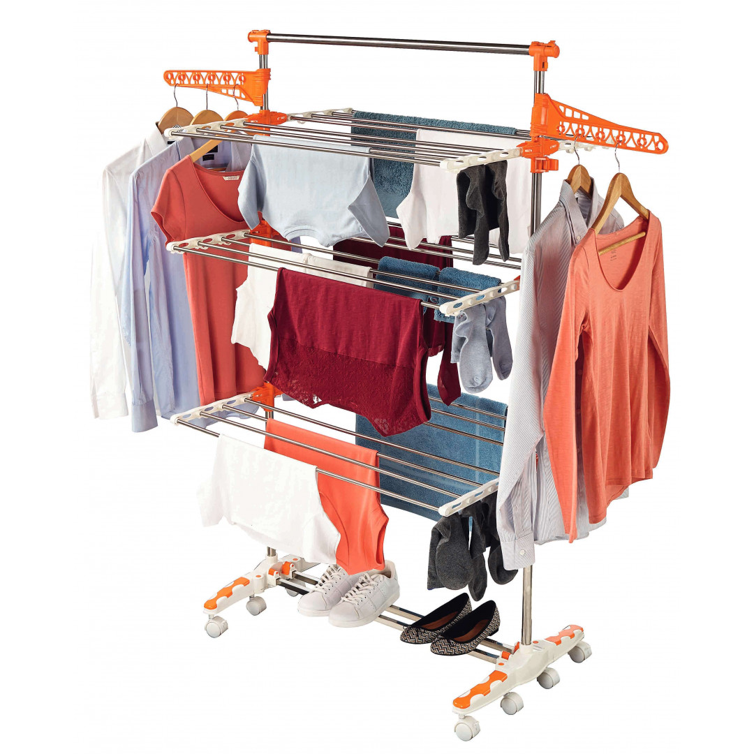 Séchoir Innovant - Teleshopping - Orange - Adulte - Porte Cintres / Chaussures / Draps