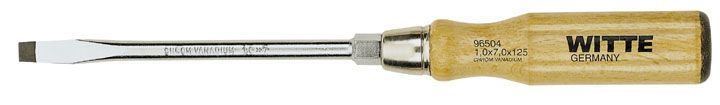 Witte Schlitzschraubendreher Mit Schwarzem Holzgriff 11x250 Mm