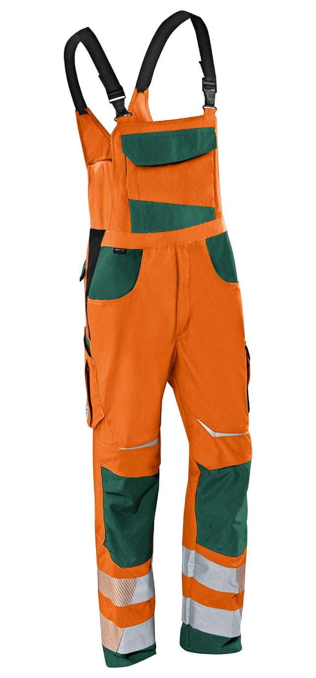 REFLECTIQ Latzhose PSA 2 3207 8340, warnorange/moosgrün, Größe 62