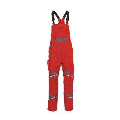 ACTIVIQ cotton+ Latzhose 3450 3421, mittelrot/anthrazit, Größe 50