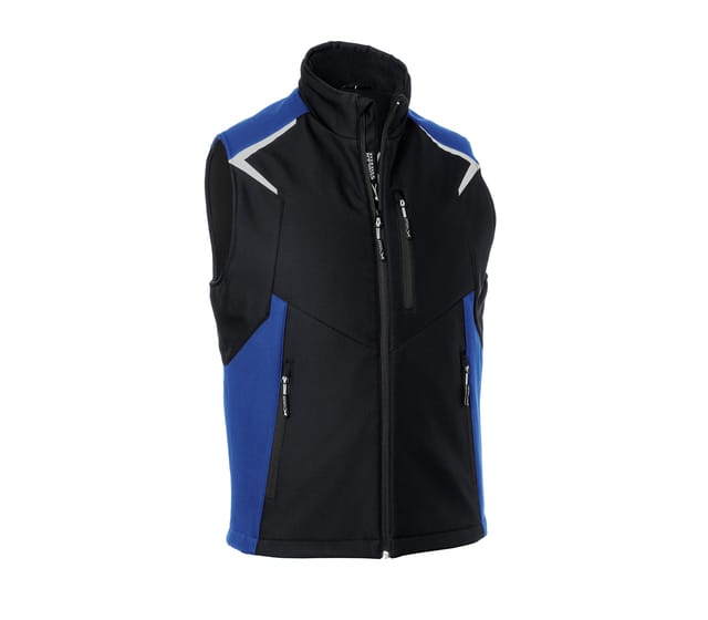 BODYFORCE Softshell Weste 7125 5375, schwarz/kbl.blau, Größe 3XL
