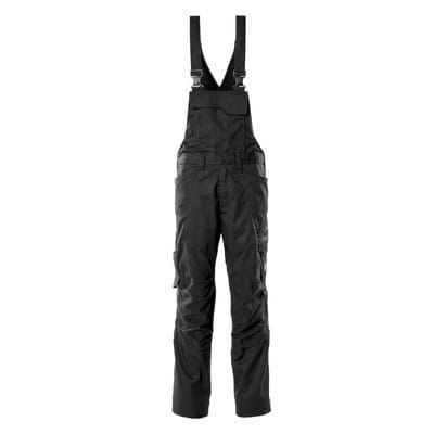 18569-442 Latzhose mit Knietaschen, schwarz, 82C72