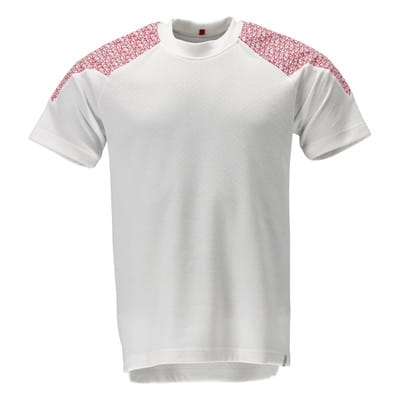 20082-933 T-Shirt, Kurzarm, weiß/verkehrsrot, S