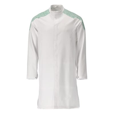 20154-511 Kittel, lang, weiß/grasgrün, 2XL