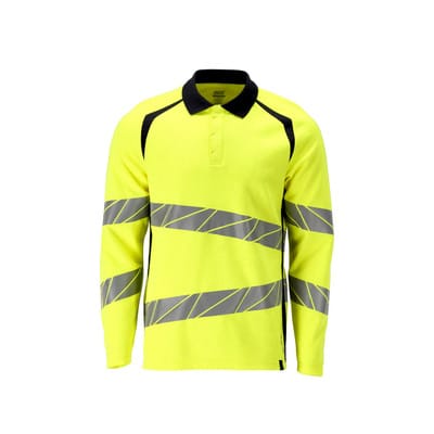 21383-327 Polo-Shirt, Langarm, hi-vis gelb/schwarzblau, M