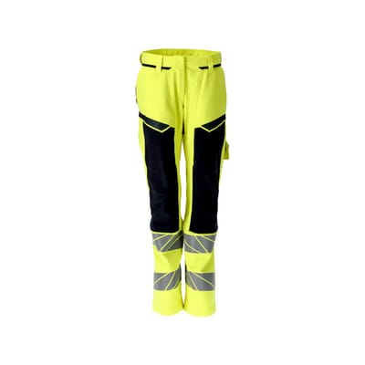 21078-284 Hose mit Knietaschen, hi-vis gelb/schwarzblau, 76C46
