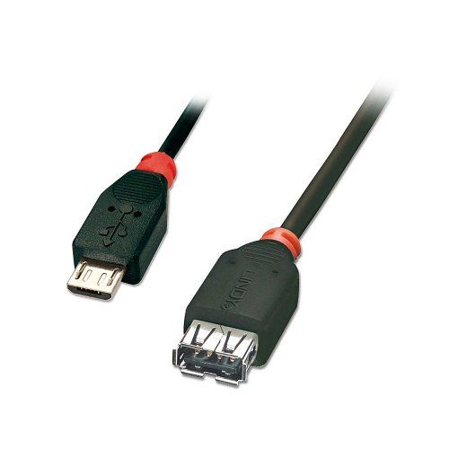 Lindy Usb-kabel Usb 2.0 Usb-micro-b Stecker, Usb-a Buchse 0.50 M Schwarz Mit Otg-funktion 31935