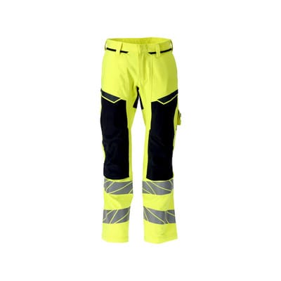 21079-284 Hose mit Knietaschen, hi-vis gelb/schwarzblau, 82C45