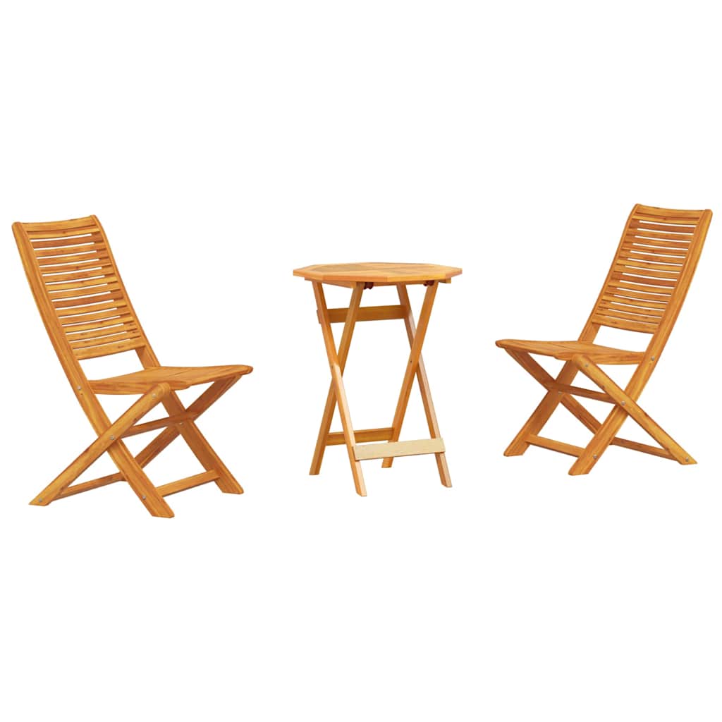 Maison Exclusive - Klapp Bistro Set 3 Pcs Braun Massivholz Akazie