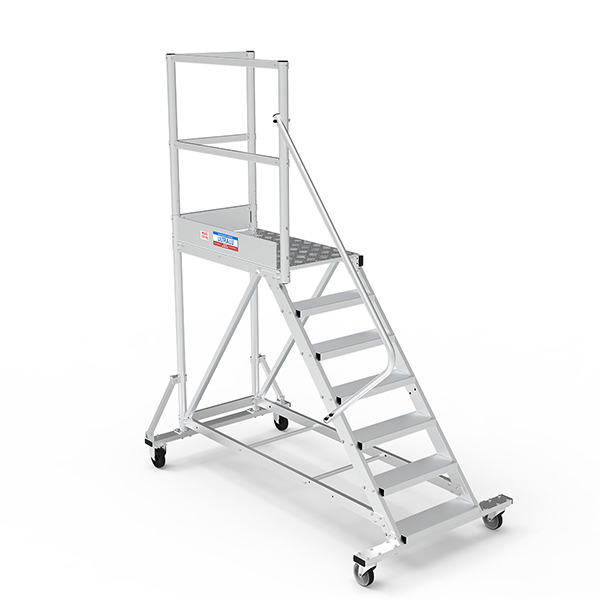 Mobile Plattform Mit Geländer Links Und Hinten - Maximale Arbeitshöhe 3.80m - Ptf109-g