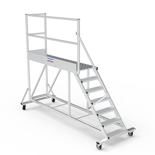Mobile Plattform Mit Geländer Links Und Hinten - Maximale Arbeitshöhe 3.40m - Ptf207-g